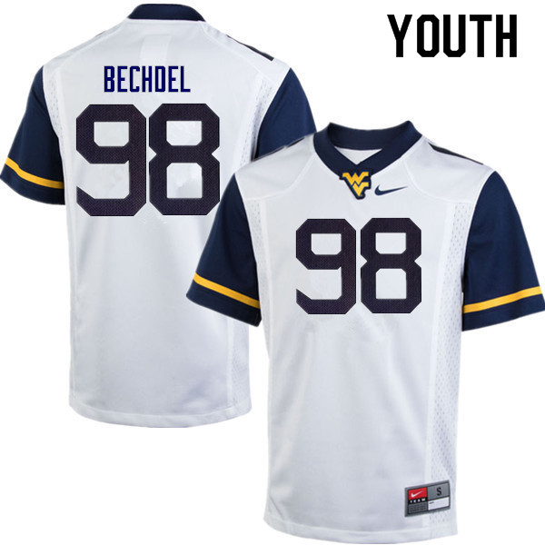 NCAA Youth Leighton Bechdel West Virginia Mountaineers White #98 Nike Stitched Football College Authentic Jersey UL23X67VO